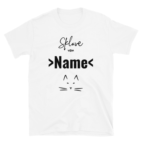 Sklave von Katze T-Shirt Personalisierbar Geschenk für Katzenbesitzer