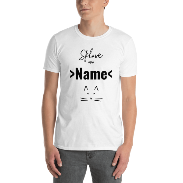 Sklave von Katze T-Shirt Personalisierbar Geschenk für Katzenbesitzer